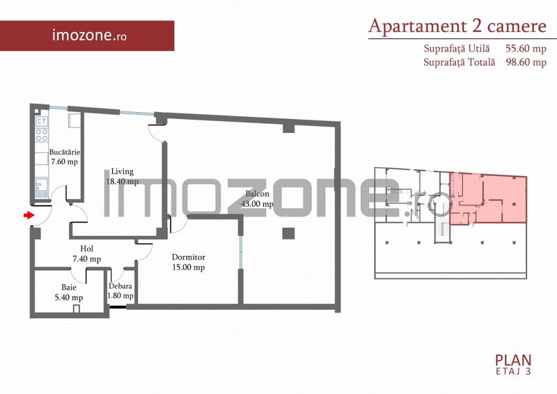 Militari, Margelelor, 2 camere 55 mp + 43 mp, etaj 3, decomandat, comision 0%